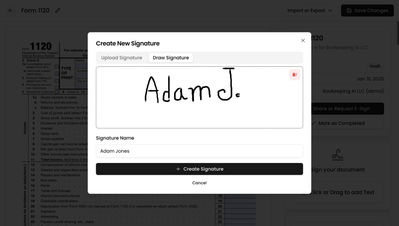 Sign your Tax Form